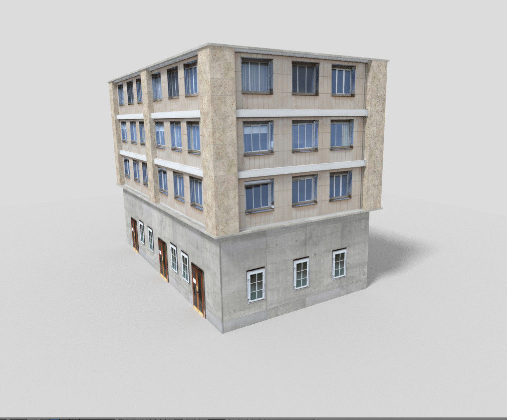 low poly building 22 Low-poly 3D model_5