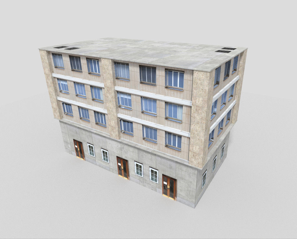 low poly building 22 Low-poly 3D model_2