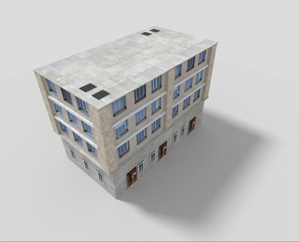 low poly building 22 Low-poly 3D model_4