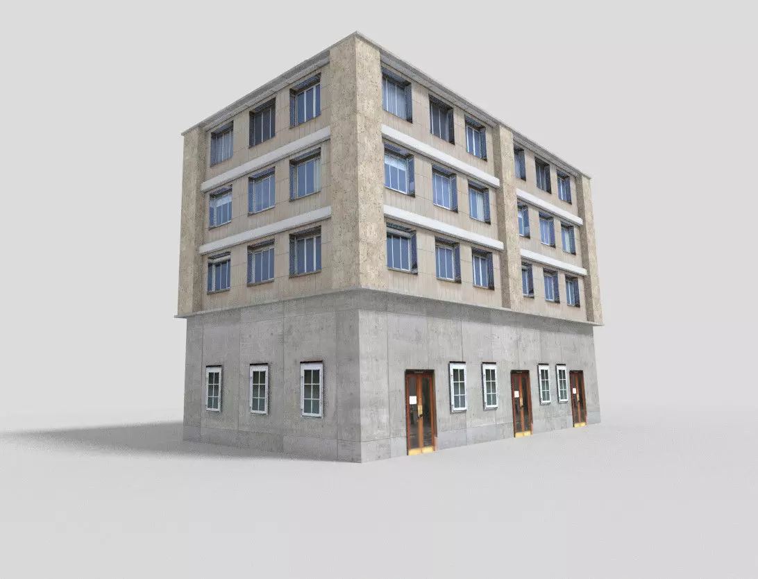 low poly building 22 Low-poly 3D model_0