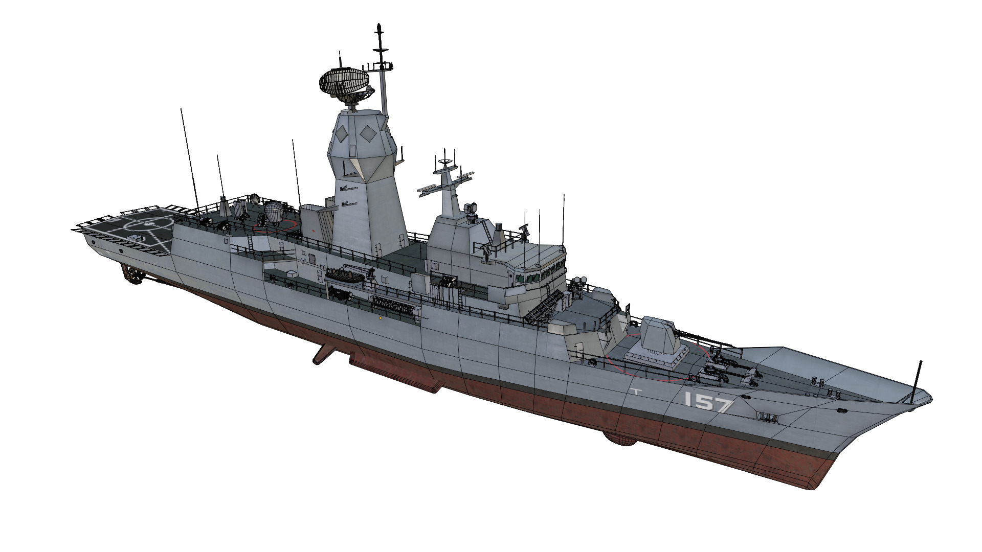MEKO 200 Anzac class game ready model Low-poly 3D model_12