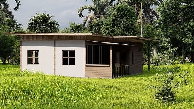 Forest villa-Casa Scene-Modern Villa 3D model 4