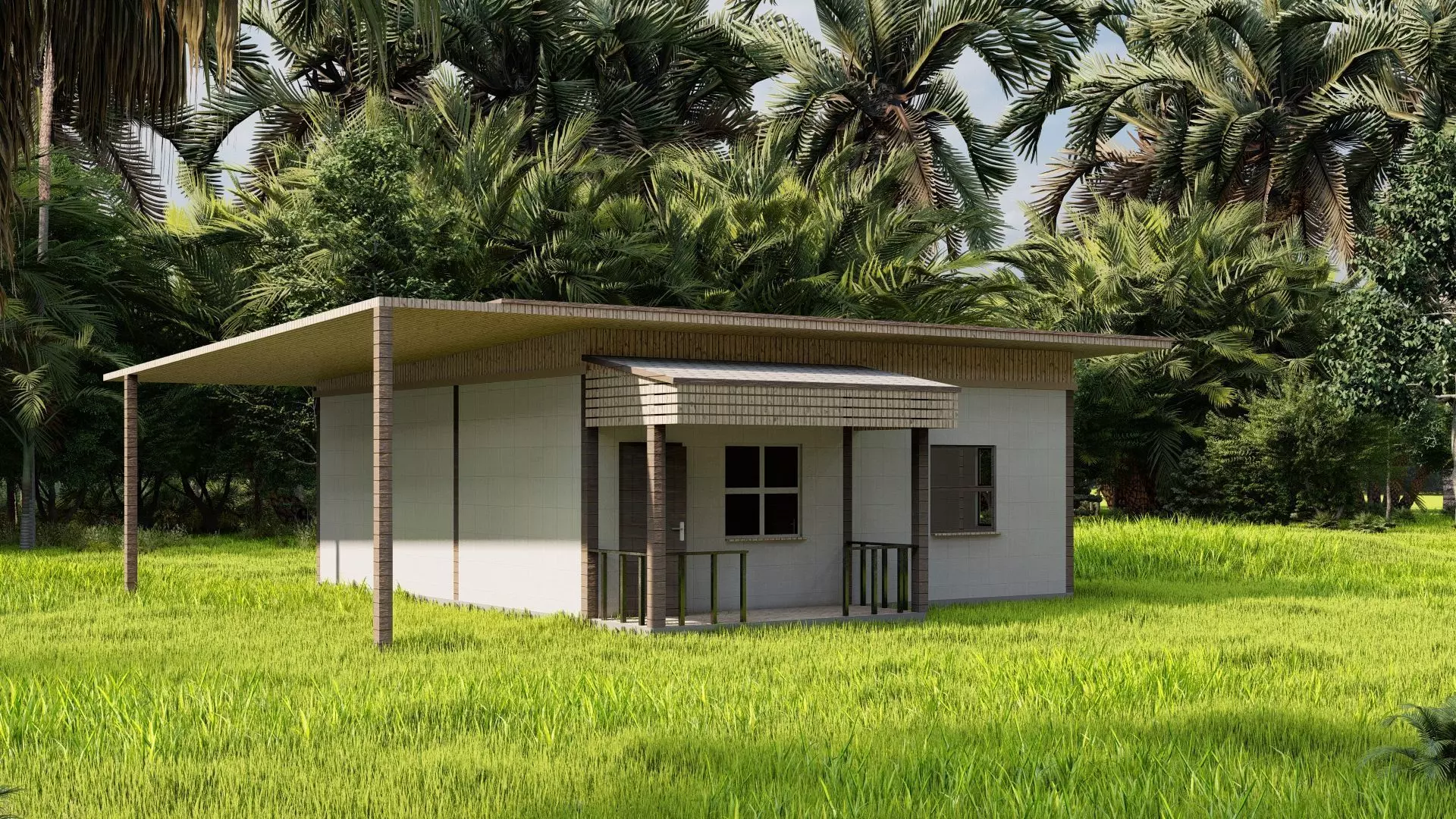 Forest villa-Casa Scene-Modern Villa 3D model