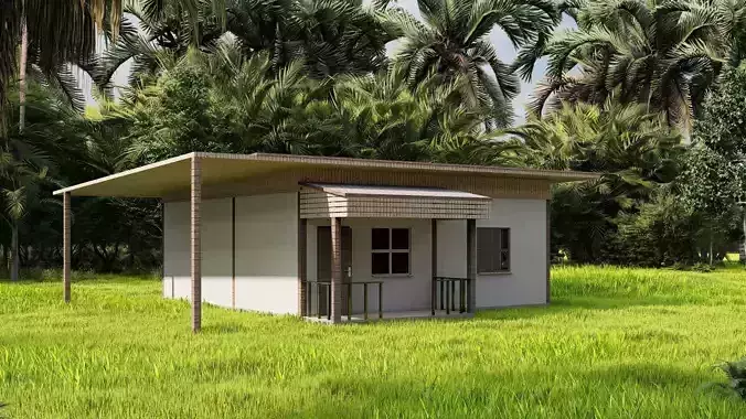 Forest villa-Casa Scene-Modern Villa 3D model