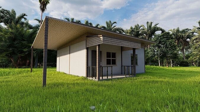 Forest villa-Casa Scene-Modern Villa 3D model 3