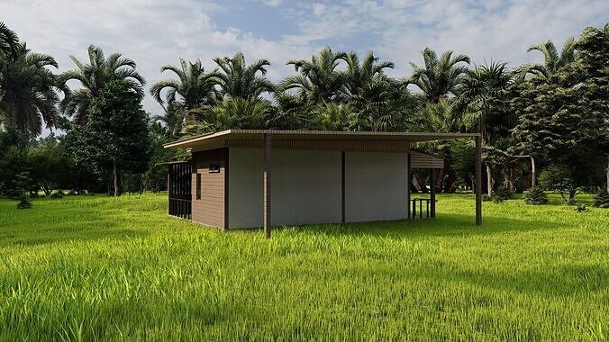 Forest villa-Casa Scene-Modern Villa 3D model 7