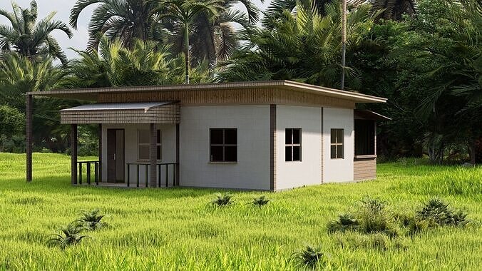Forest villa-Casa Scene-Modern Villa 3D model 2