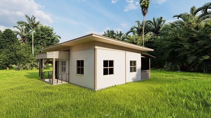 Forest villa-Casa Scene-Modern Villa 3D model 6