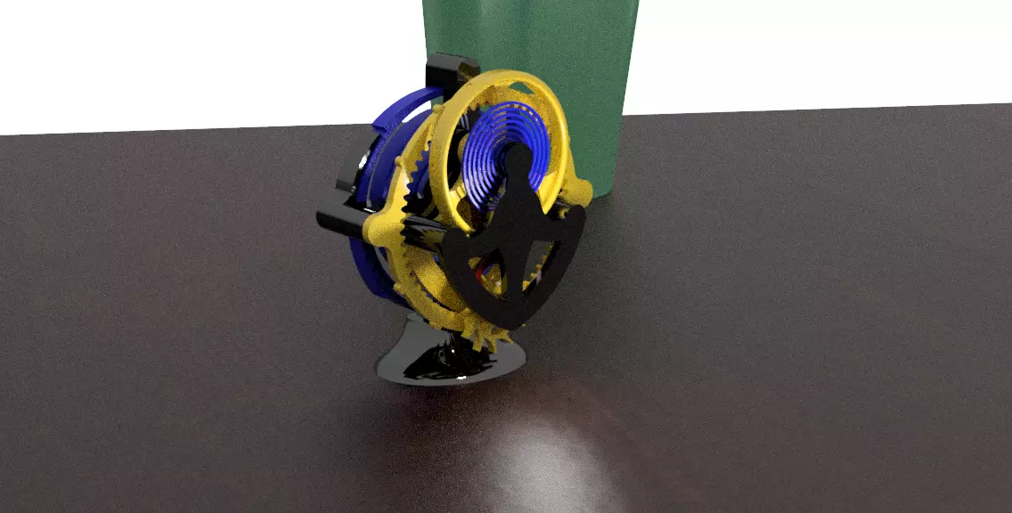 Tourbillon no metal parts needed 3D print model_0
