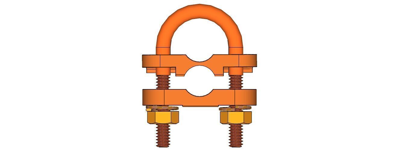 BARE COPPER CLAMP Low-poly 3D model_4