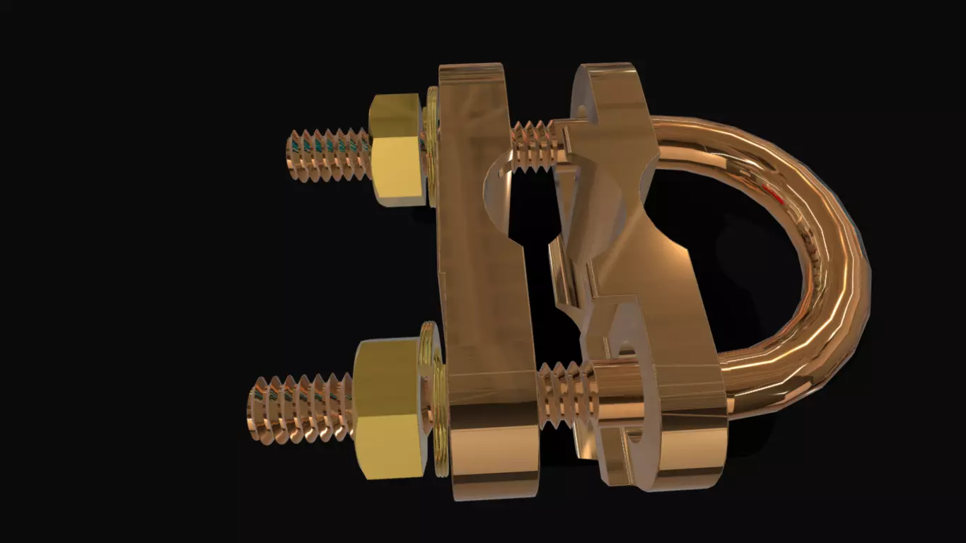BARE COPPER CLAMP Low-poly 3D model_0