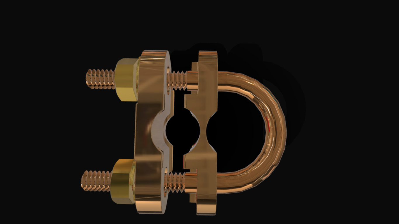 BARE COPPER CLAMP Low-poly 3D model_1