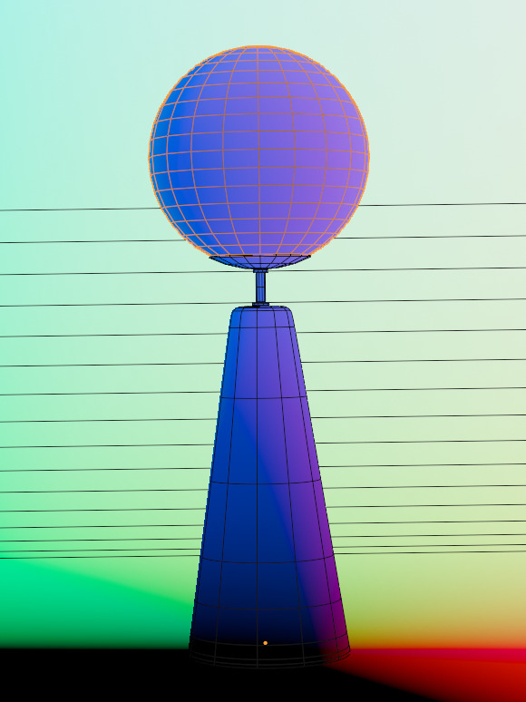 Lunar Beacon Lamp Low-poly 3D model_4