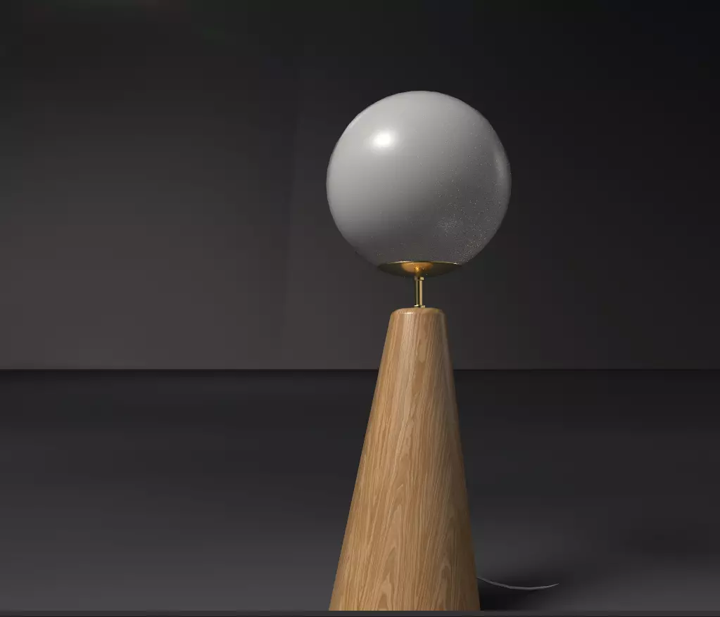 Lunar Beacon Lamp Low-poly 3D model_0