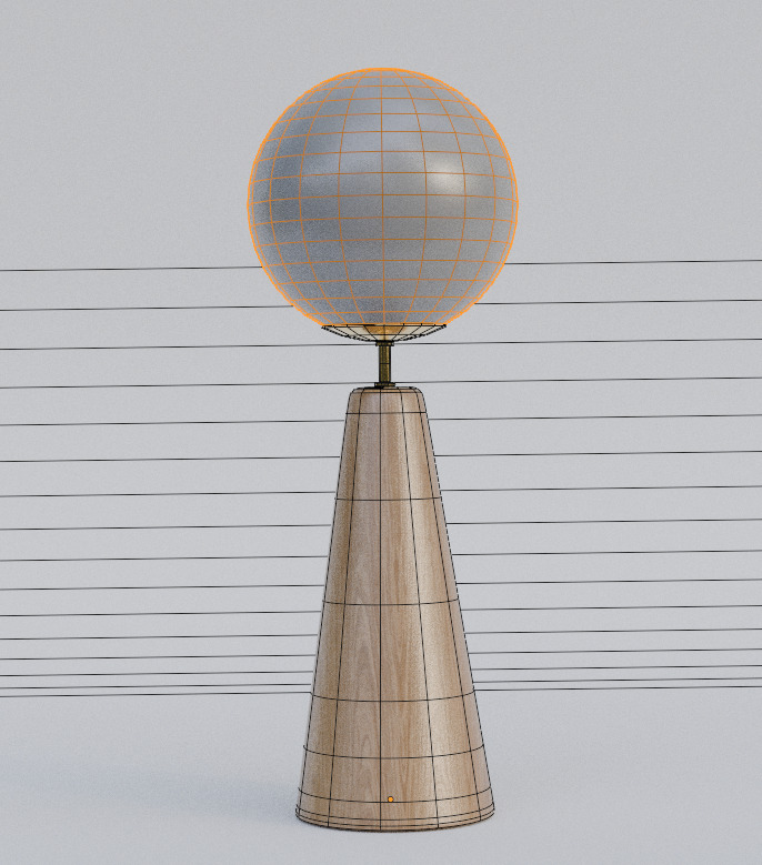 Lunar Beacon Lamp Low-poly 3D model_2