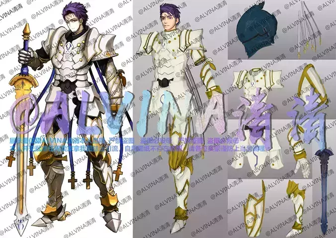  FGO Lancelot Phase 2 Armor - DIY Cosplay Pepakura Foam Template