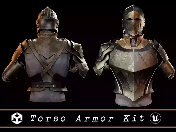 Medieval Torso Armor Kit Low-poly 3D model