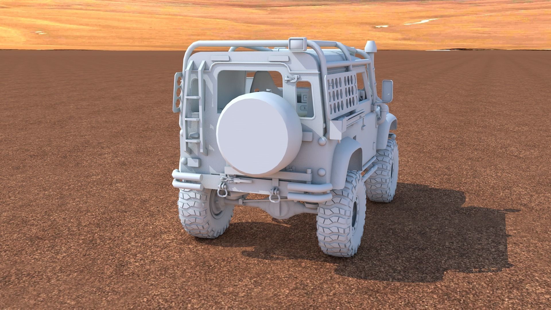 Land Rover Defender Off-Road Low-poly 3D model_9