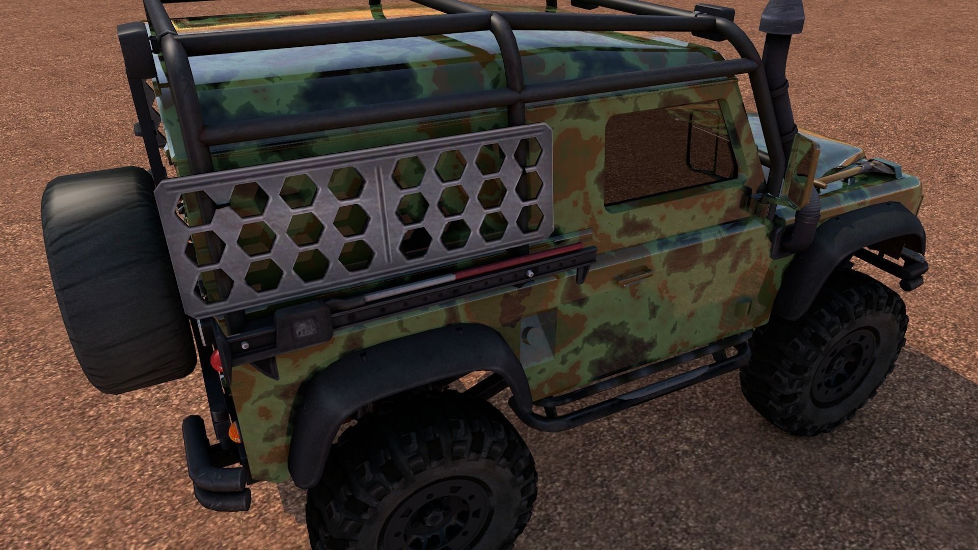 Land Rover Defender Off-Road Low-poly 3D model_6