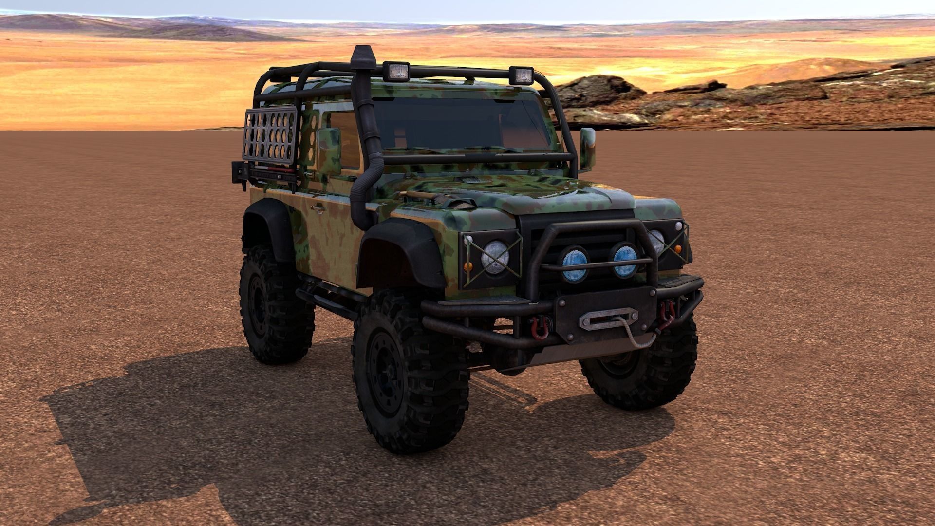 Land Rover Defender Off-Road Low-poly 3D model_1