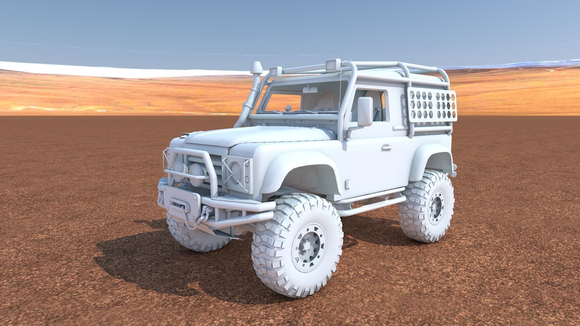 Land Rover Defender Off-Road Low-poly 3D model_7