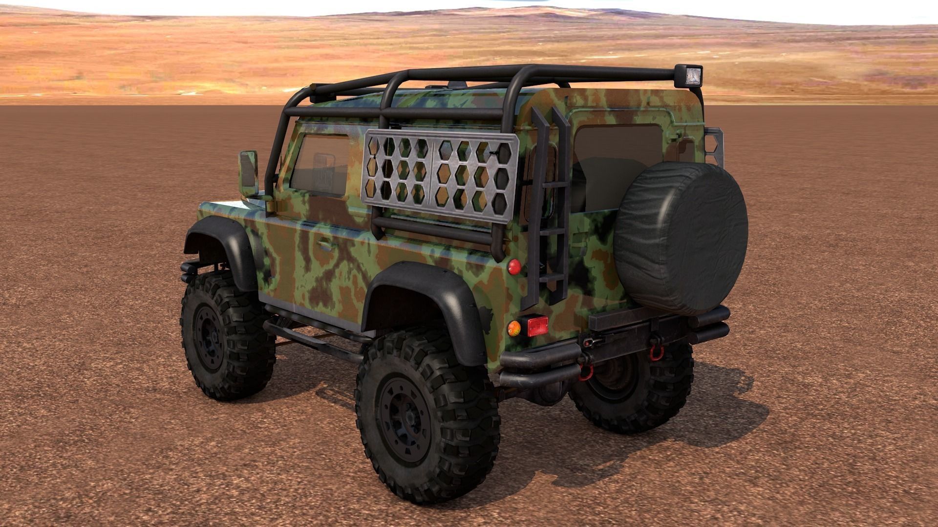 Land Rover Defender Off-Road Low-poly 3D model_4