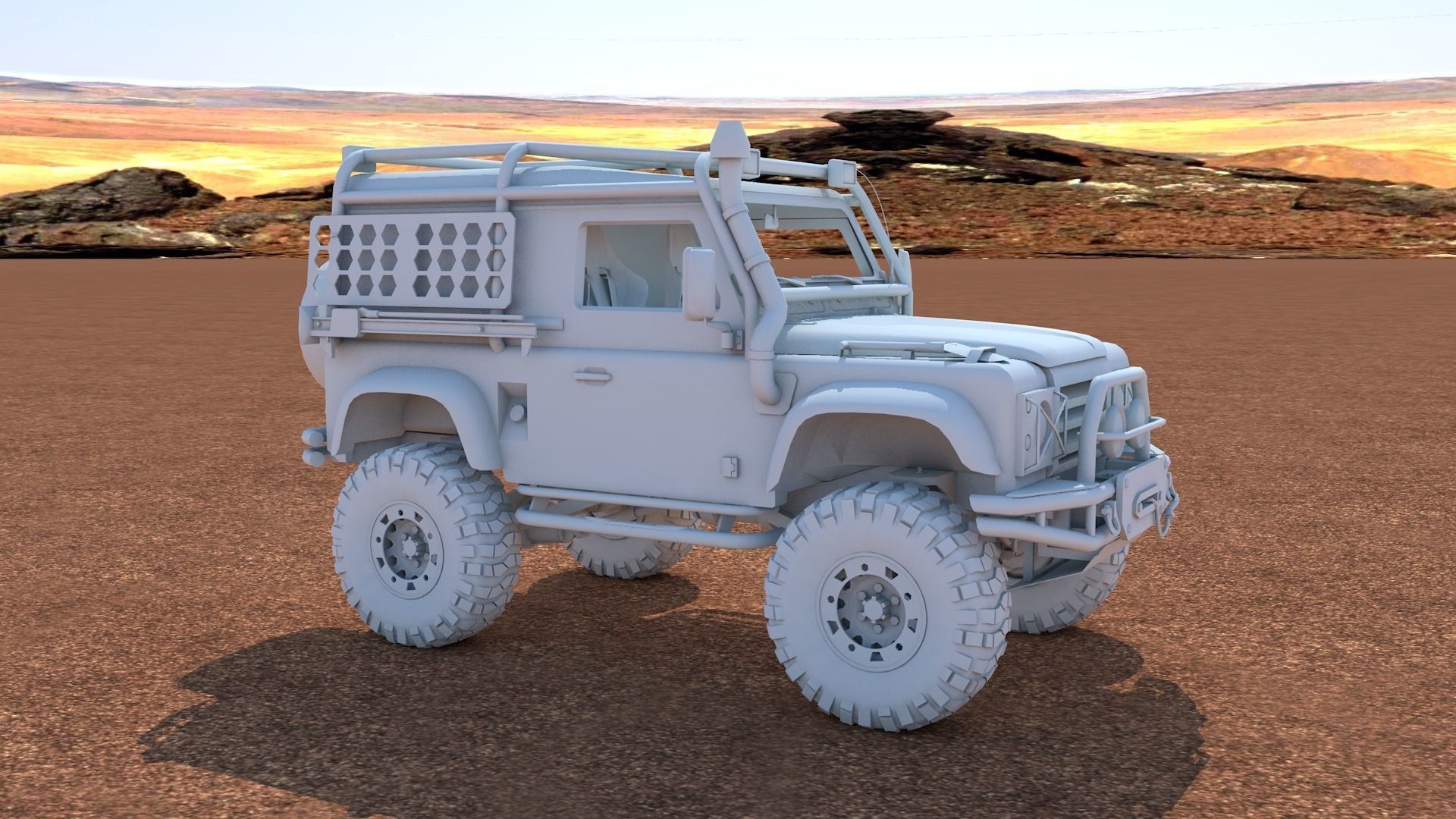Land Rover Defender Off-Road Low-poly 3D model_8