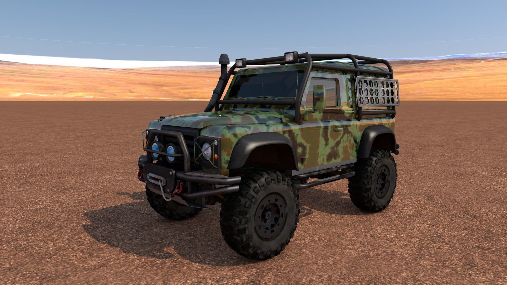 Land Rover Defender Off-Road Low-poly 3D model_0
