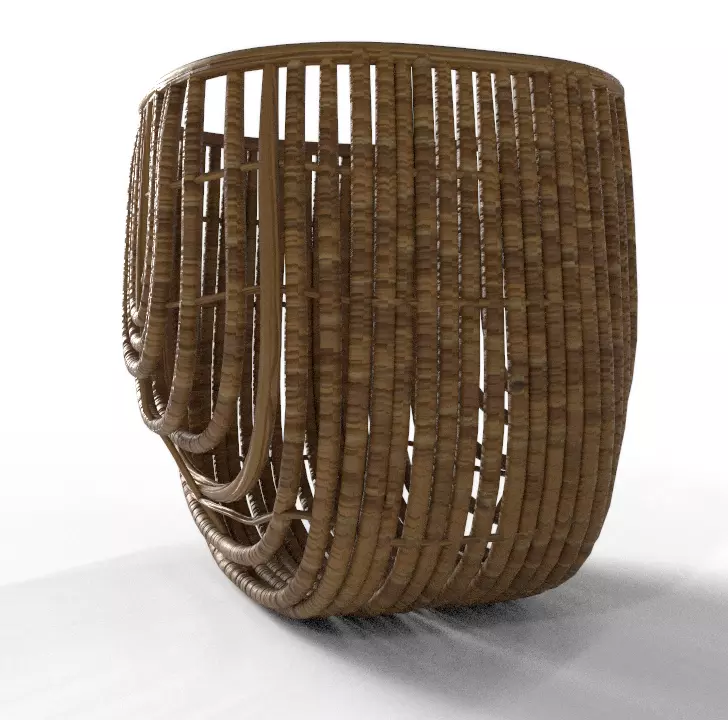 Rattan Flow Basket Low-poly 3D model_0