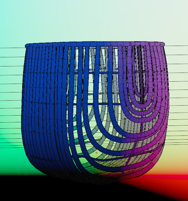 Rattan Flow Basket Low-poly 3D model_6