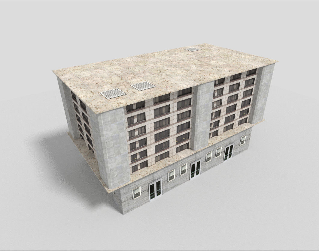 Office Building Low-poly 3D model_1