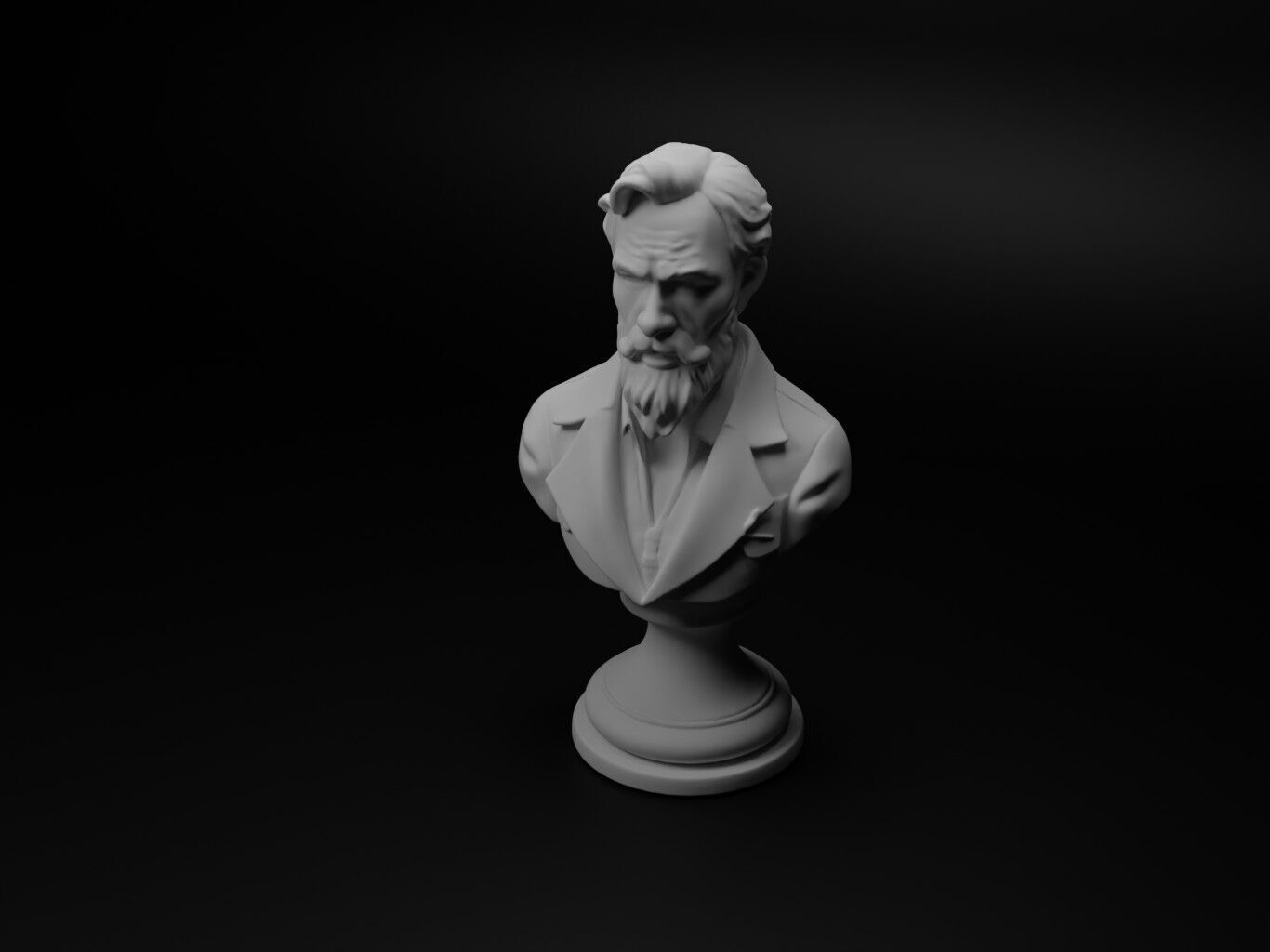 Artist Painter Bust Chess 3D print model_1