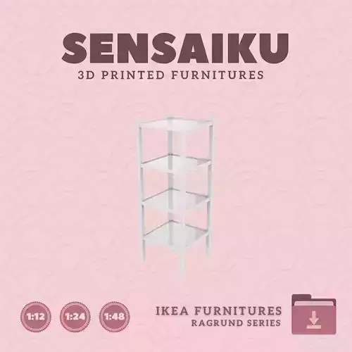 RAGRUND Shelf Unit for Mini Dollhouse - IKEA - 3D Print 3D print model