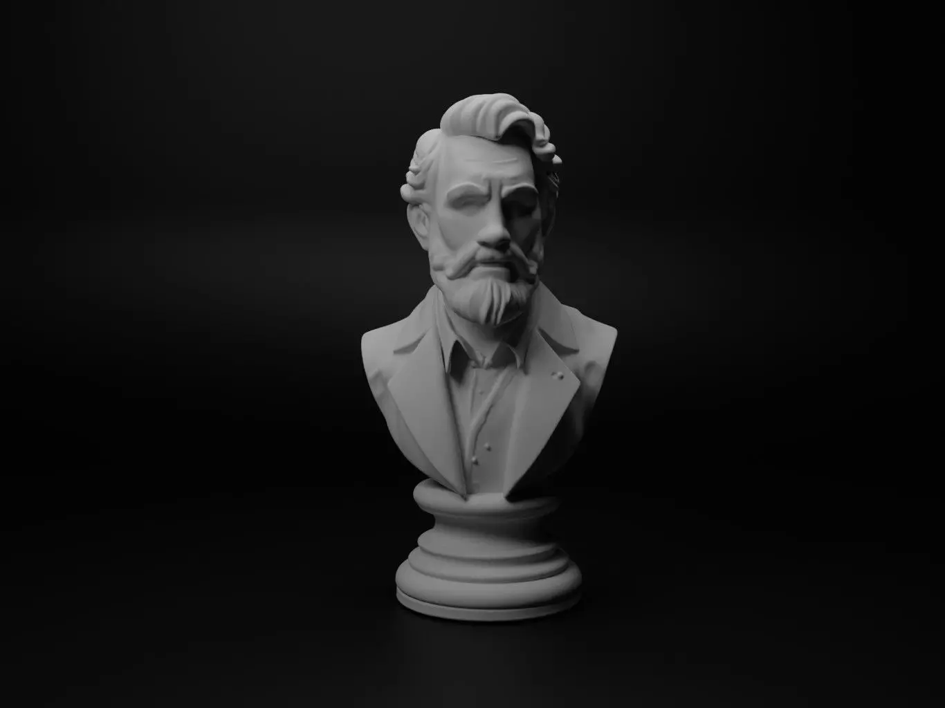 Artist Painter Bust Chess 3D print model_0