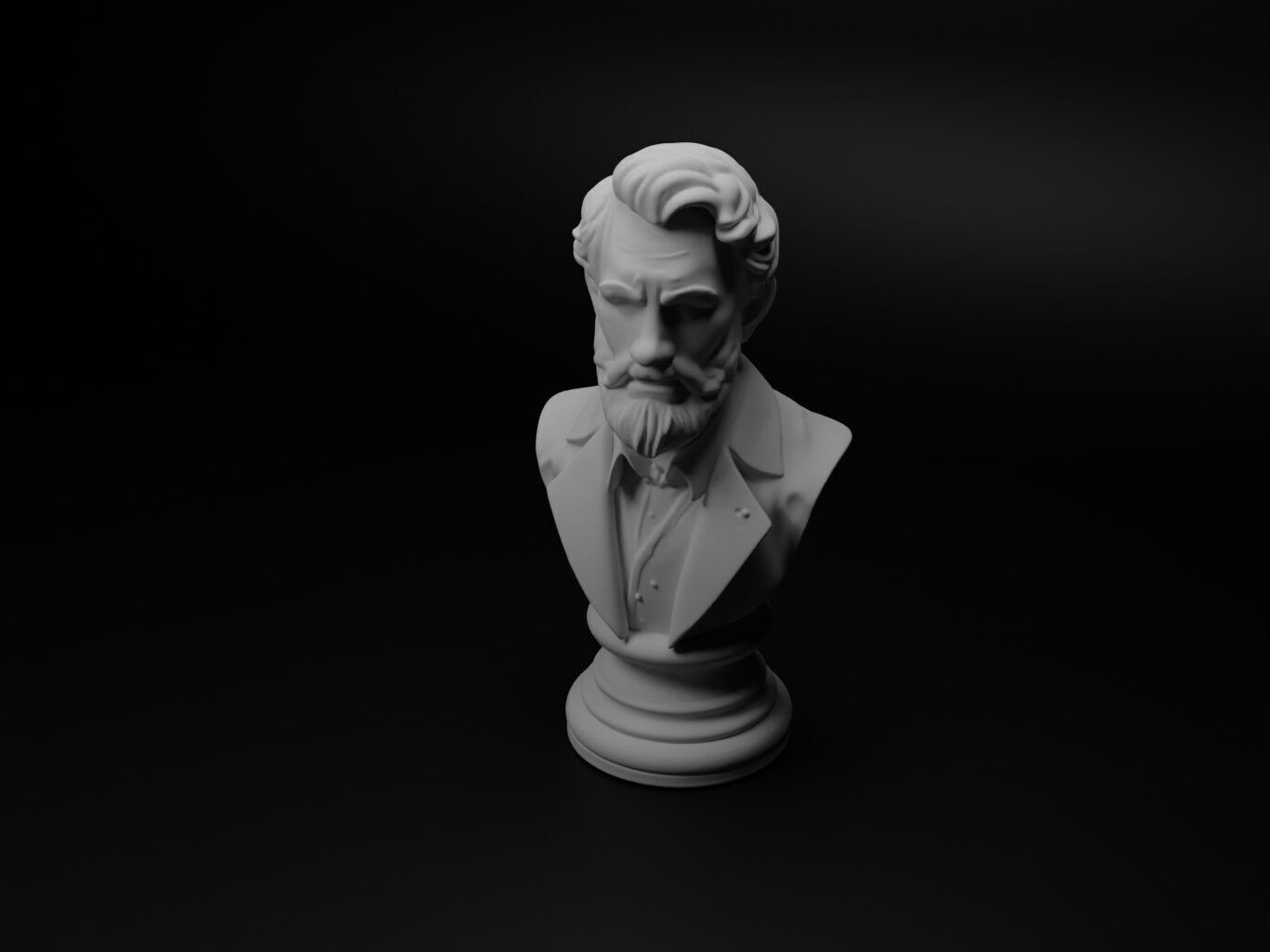 Artist Painter Bust Chess 3D print model_1
