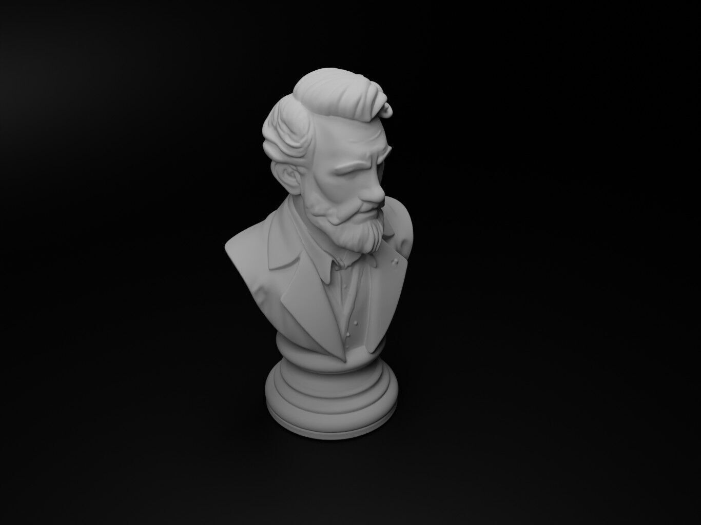 Artist Painter Bust Chess 3D print model_2