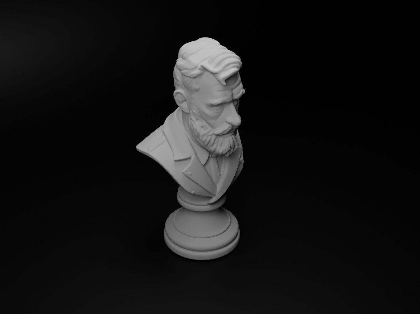 Barber Bust Chess 3D print model_2