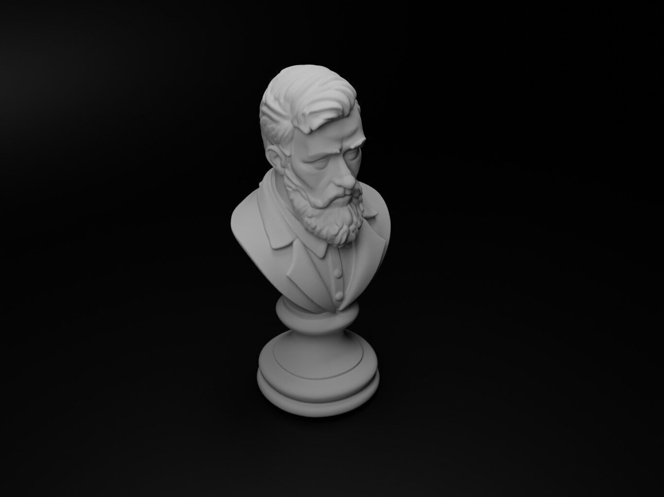 Barber Bust Chess 3D print model_2