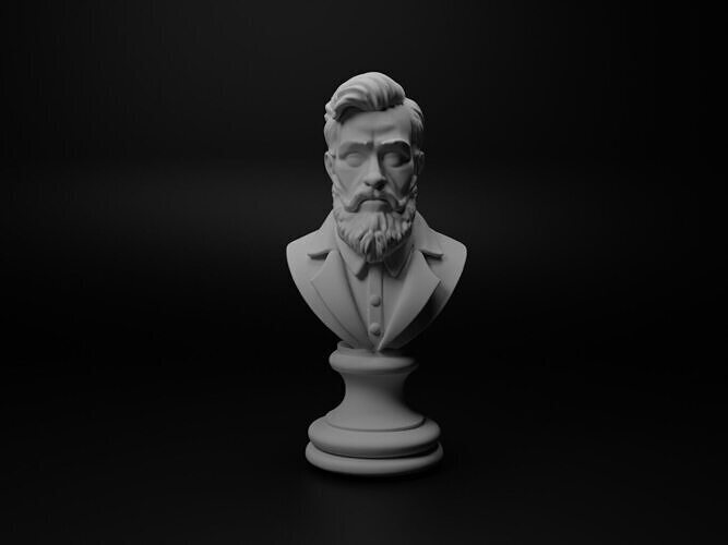 Barber Bust Chess 3D print model