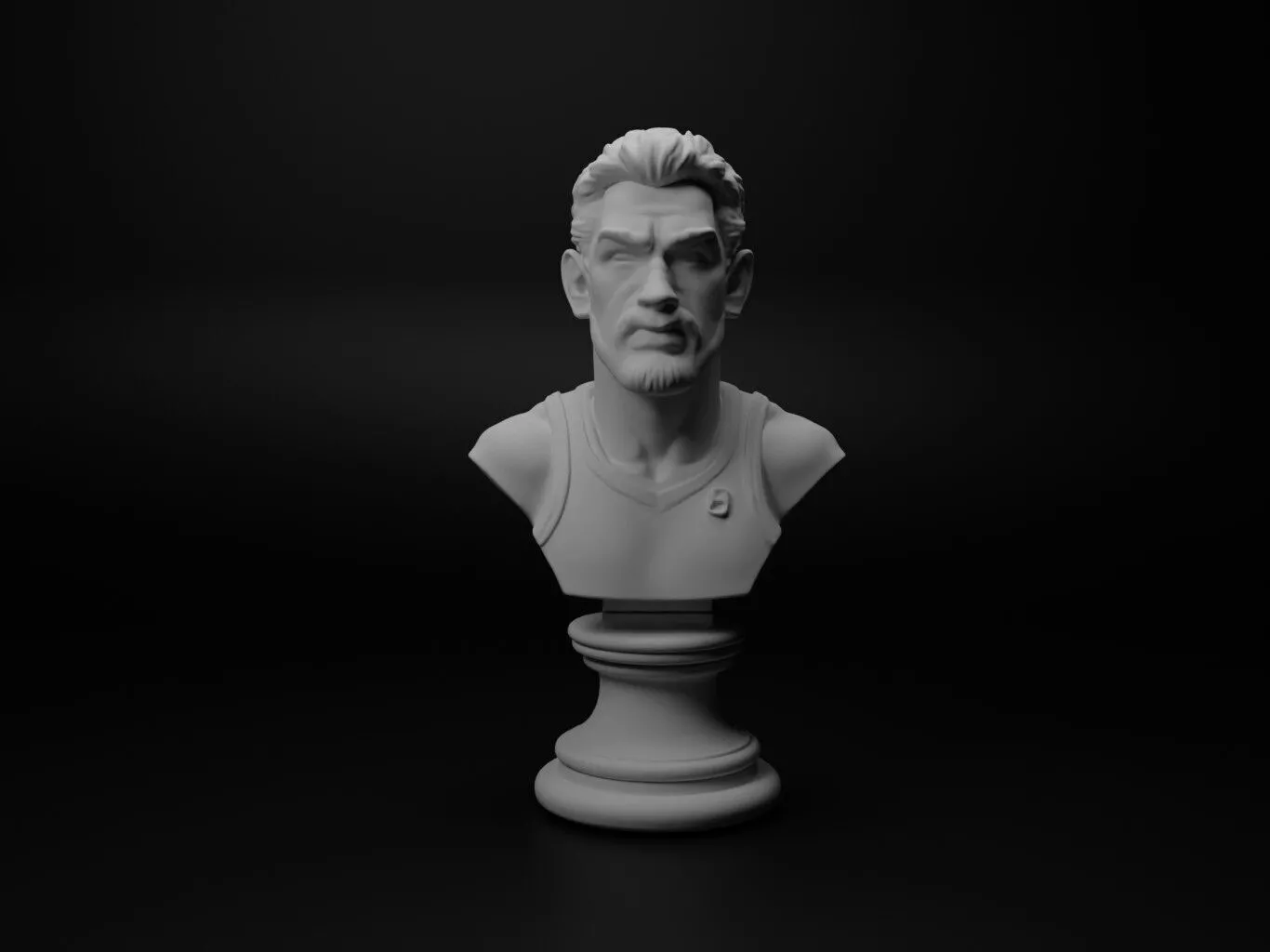 Basketball Player Bust Chess 3D print model