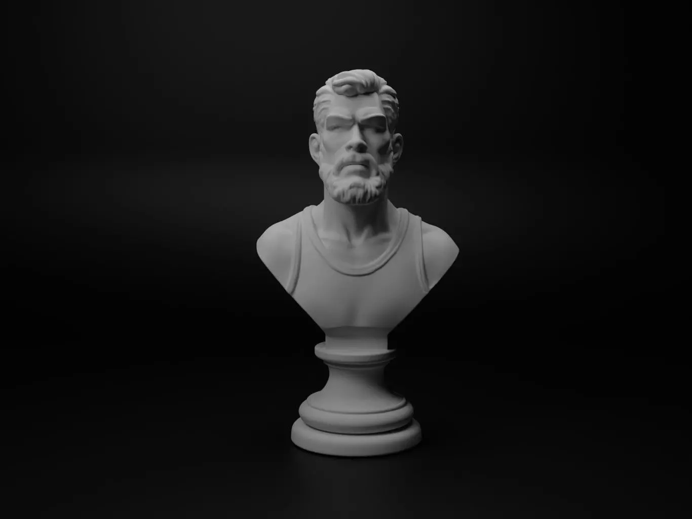 Basketball Player Bust Chess 3D print model