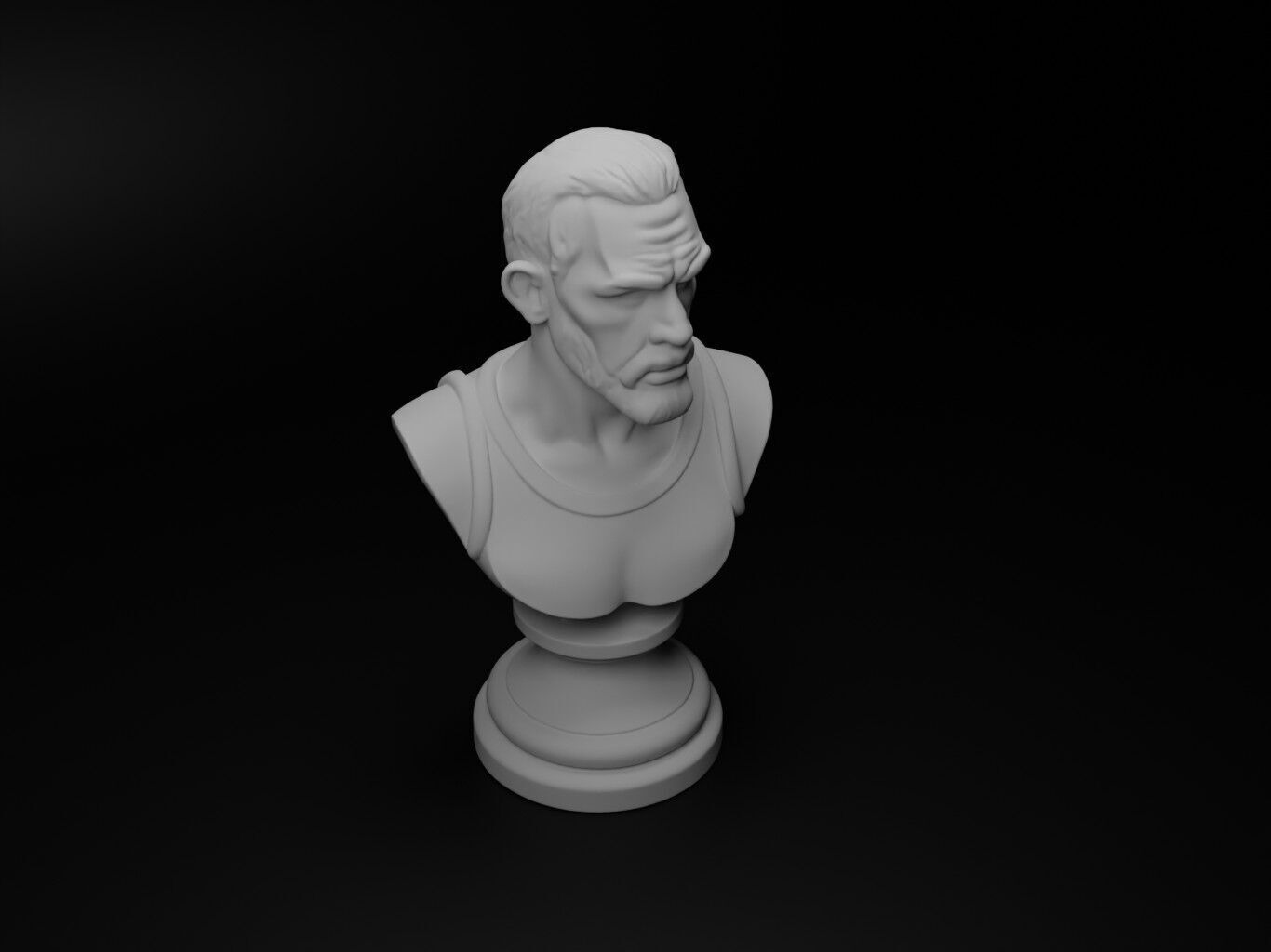 Basketball Player Bust Chess 3D print model_2
