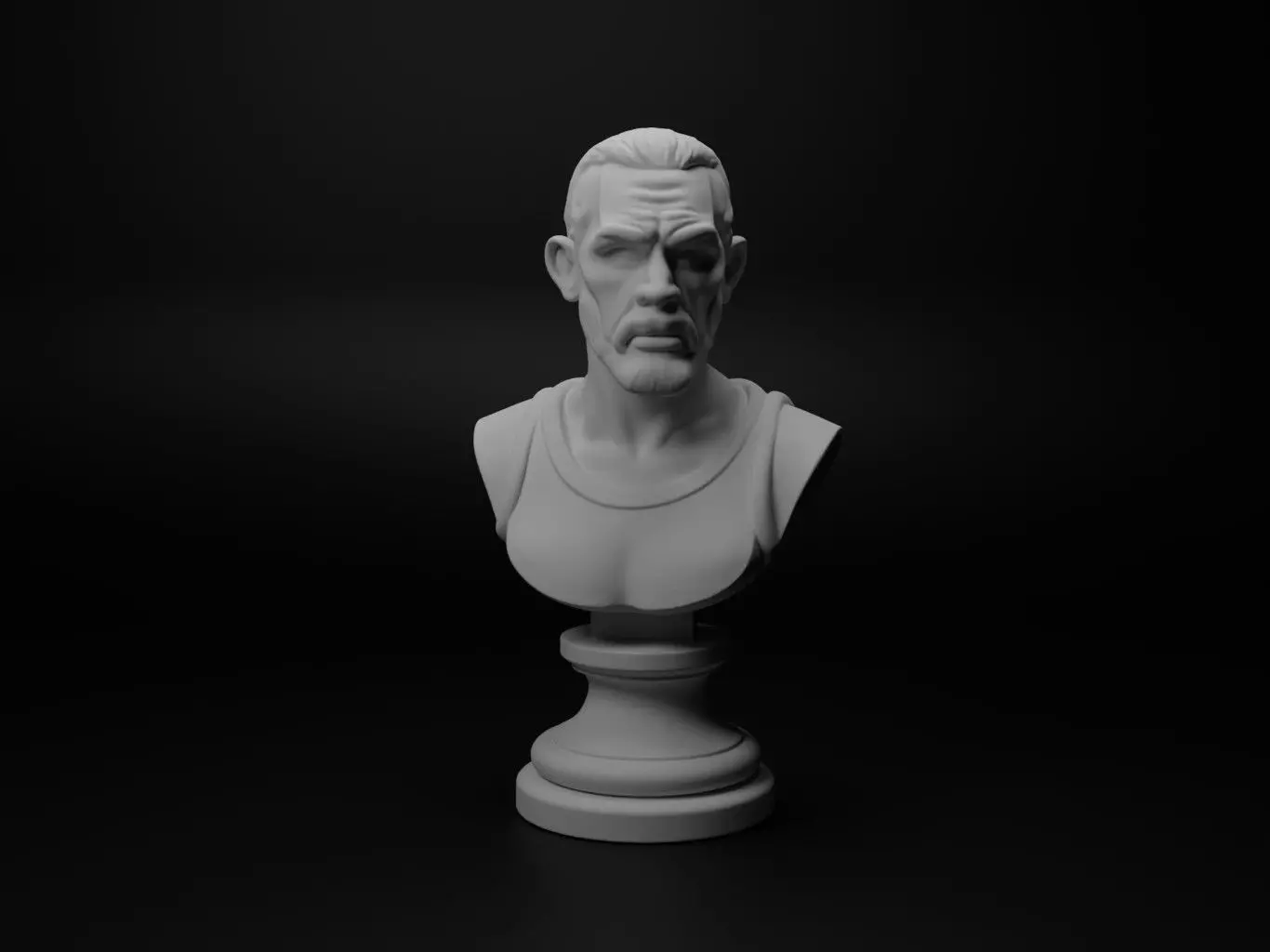 Basketball Player Bust Chess 3D print model_0