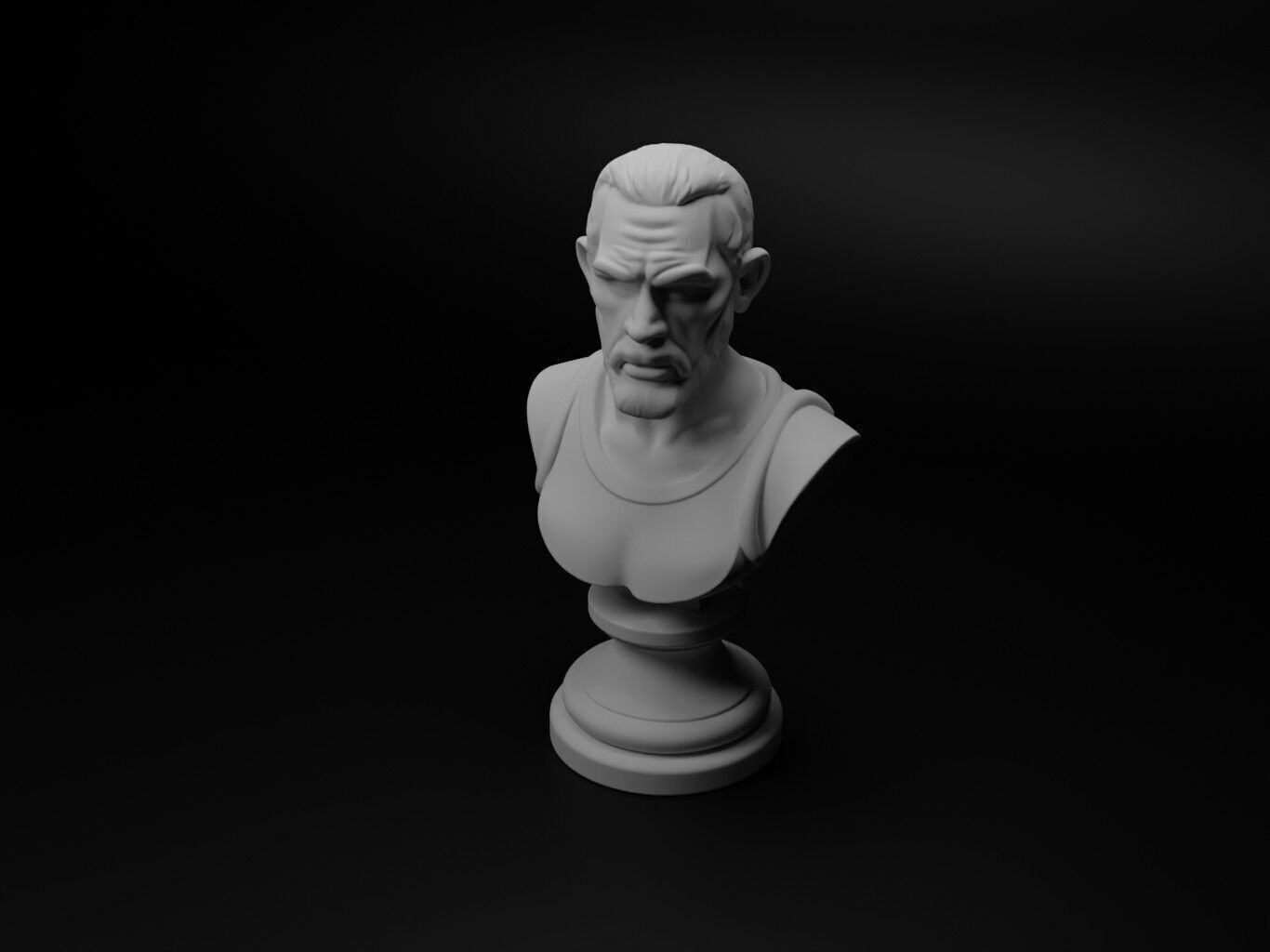 Basketball Player Bust Chess 3D print model_1