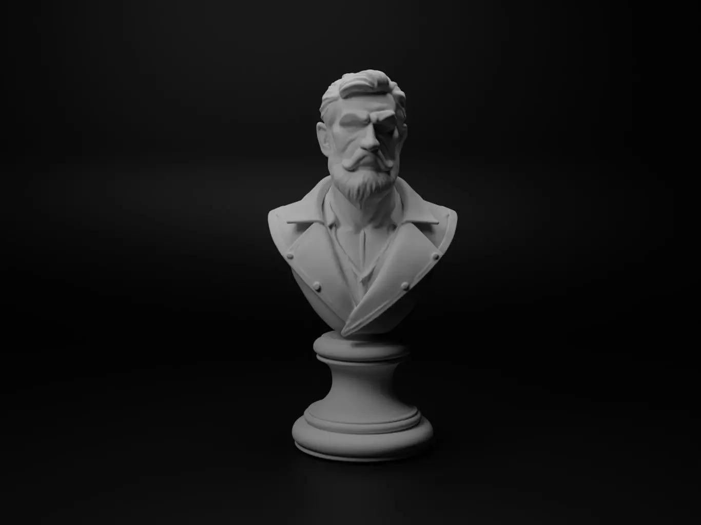Blacksmith Bust Chess 3D print model_0