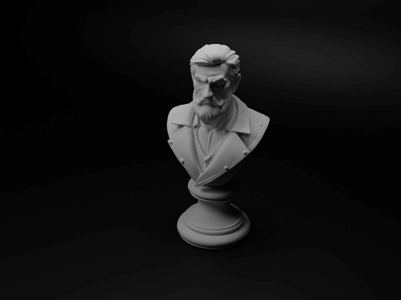 Blacksmith Bust Chess 3D print model_1