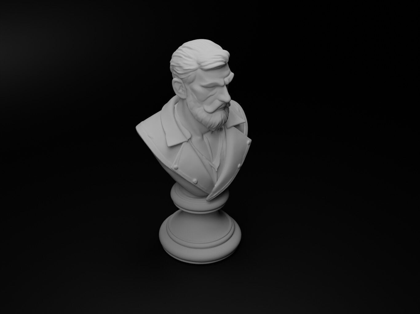 Blacksmith Bust Chess 3D print model_2