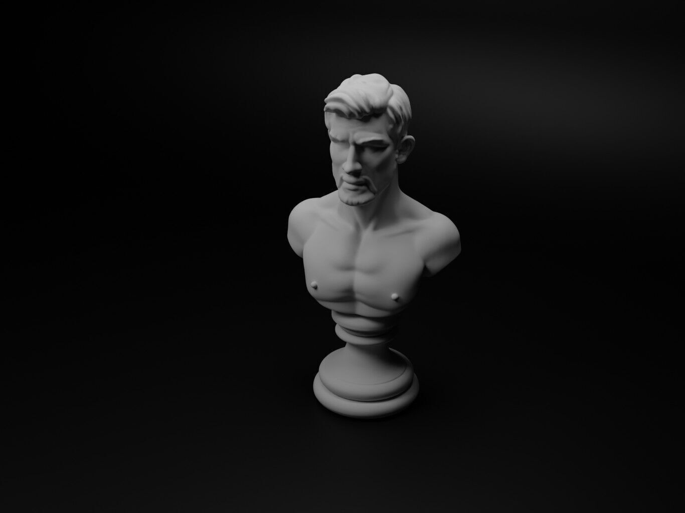 Boxer Bust Chess 3D print model_1