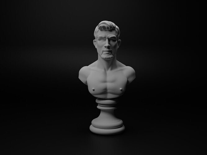 Boxer Bust Chess 3D print model