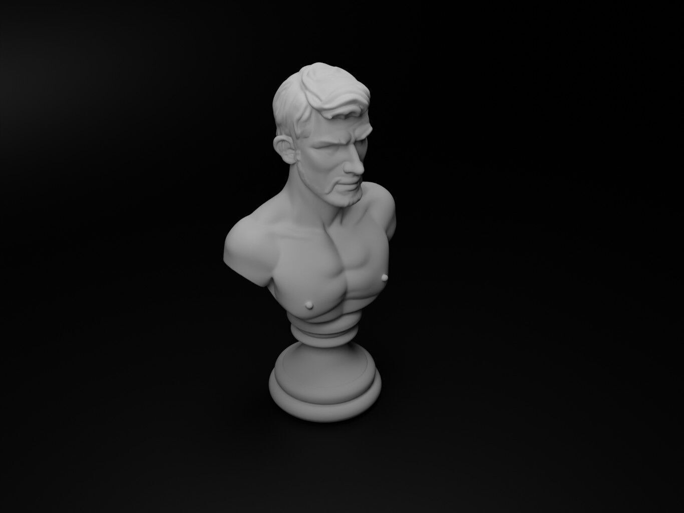 Boxer Bust Chess 3D print model_2